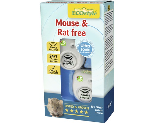 Répulsifs Ultrason Souris & Rats ECOstyle - Mouse & Rat Free Duo