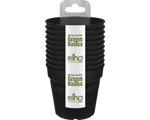 ELHO Kweekpot Green Basics Living kunststof zwart Ø 8 cm H 12 cm 10 st.