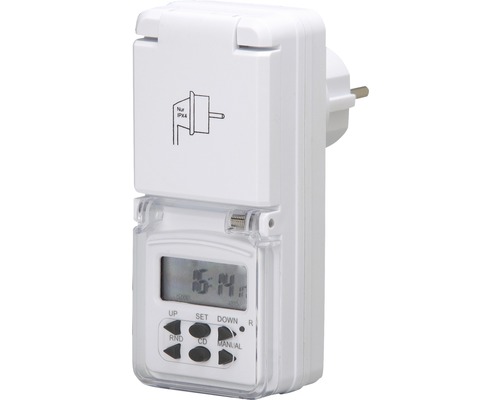 Digitale tijdschakelaar voor buiten met IPX4-bescherming