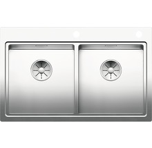 Spoelbak met twee kommen van roestvrij staal