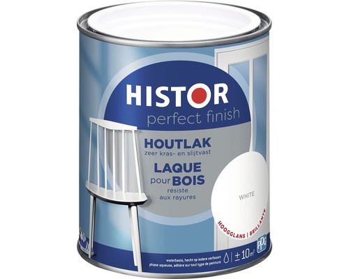 HISTOR Perfect Finish Houtlak hoogglans wit 750 ml Histor Perfect Finish Houtlak blik