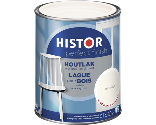 HISTOR Perfect Finish Houtlak hoogglans RAL 9001 750 ml Histor Perfect Finish houtlak blik