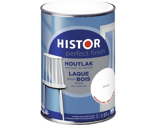 HISTOR Perfect Finish Houtlak hoogglans wit 1,25 l Histor Perfect Finish Houtlak blik