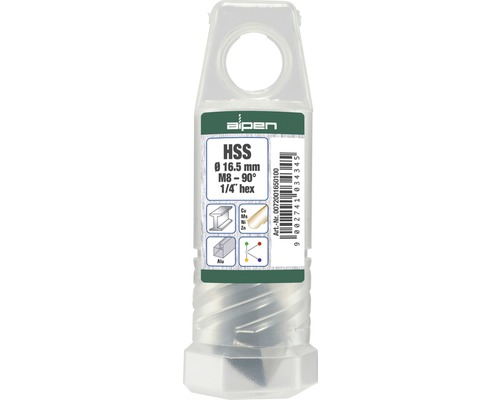 Alpen HSS draadsnijder M8, 16,5 mm in plastic container