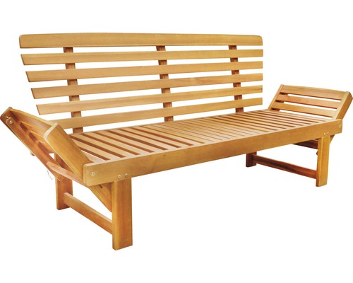 Houten tuinbank met verstelbare armleuningen