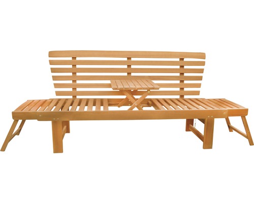 Houten tuinbank met uitklapbare tafel