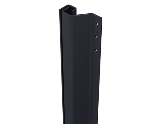 SECUSTRIP Anti-inbraakstrip Plus achterdeur 0-6 mm, 2115 mm zwartgrijs RAL7021 Paal voor schuttingelementen met boorgaten