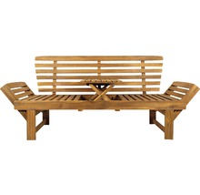 Houten tuinbank met inklapbare tafel en armleuningen