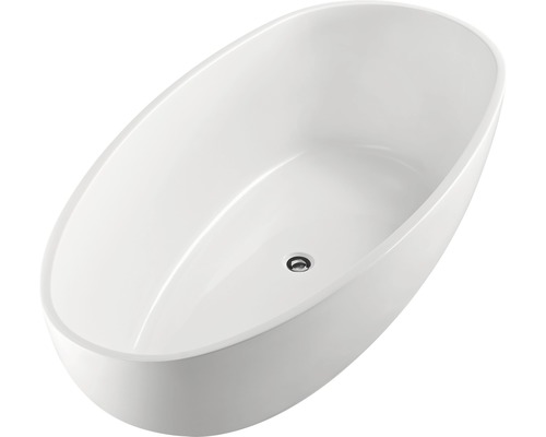 Vrijstaand bad van sanitairacryl met afvoergarnituur