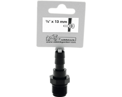 Ubbink slangconnector met 1/2-inch schroefdraad en 13 mm diameter