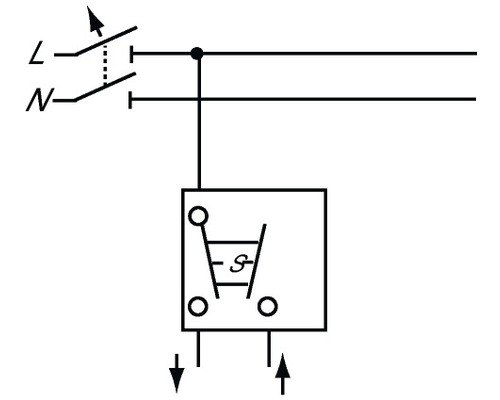 Schakelsymbool voor een wisselschakelaar