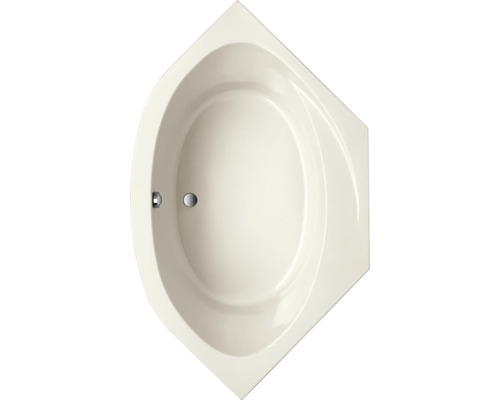 Hoekbad van sanitairacryl met afvoergarnituur