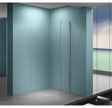 Hoekdouche met glazen wand in een modern ontworpen badkamer