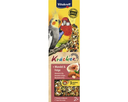 VITAKRAFT Vogelsnack fruit kracker, 2 st 180 gr Vitakraft Kräcker met amandel en vijg, dubbelpak, vogelvoer