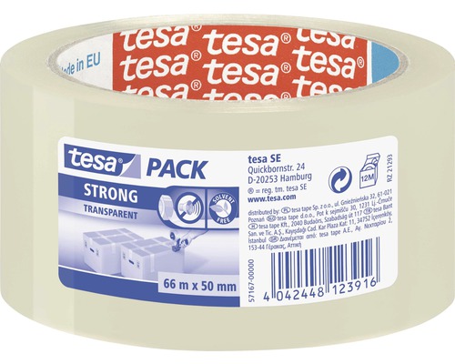 TESA Verpakkingstape transparant 66 m x 50 mm Tesa Pack transparante plakband, 66 meter x 50 millimeter
