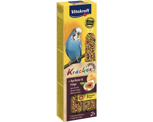 VITAKRAFT Vogelsnack vruchten kracker voor parkieten, 2 st, 60 gr Vitakraft Kräcker voor grasparkieten met abrikoos en vijg