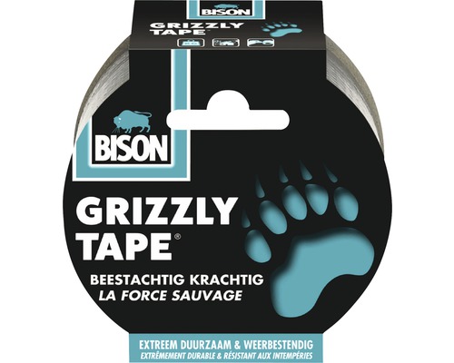 BISON Grizzly tape zilver 25 m x 48 mm