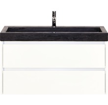 SANOX Badkamermeubelset Dante met zwarte wastafel 101 cm wit