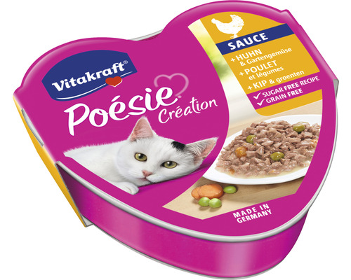 VITAKRAFT Kattenvoer poésie kip & tuingroenten 85 gr Vitakraft Poesie Creation kattenvoeding met kip en groenten in saus