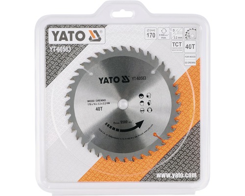 Yato cirkelzaagblad met 40 tanden in verpakking