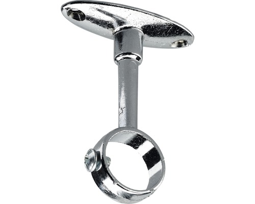 HETTICH Middensteun voor kastroede Ø 20 mm verchroomd, 25 stuks Metalen kledingroedesteun