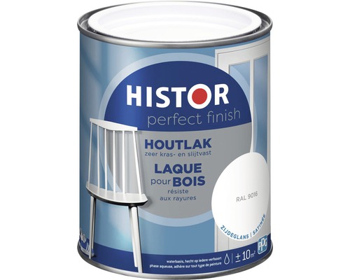 HISTOR Perfect Finish Houtlak zijdeglans RAL 9016 750 ml Histor Perfect Finish houtlak in blik