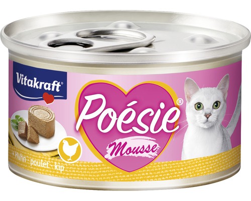 VITAKRAFT Kattenvoer Poésie mousse kip 85 gr Vitakraft Poesie Mousse gevogelte kattenvoeding in blik