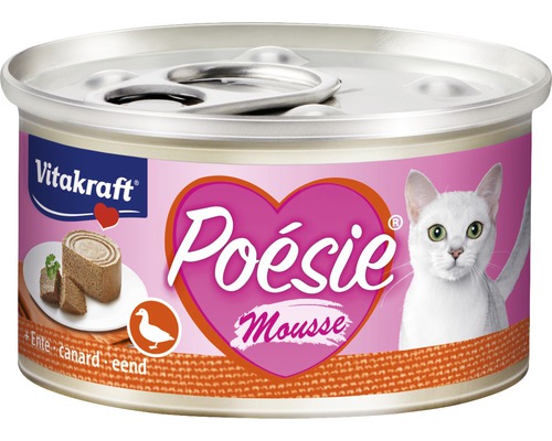 VITAKRAFT Kattenvoer Poésie mousse eend 85 gr Vitakraft Poesie Mousse kattenvoeding met eend in blik