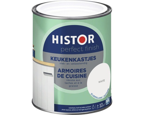 HISTOR Perfect Finish Keukenkastjes zijdeglans wit 750 ml Histor Perfect Finish keukenkastverf in blik