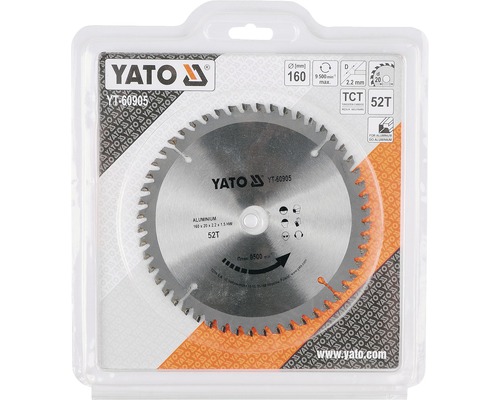 Yato cirkelzaagblad met 52 tanden in verpakking