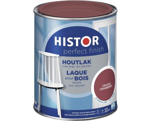 HISTOR Perfect Finish Houtlak zijdeglans crazed cranberry 750 ml Histor Perfect Finish Houtlak in blik