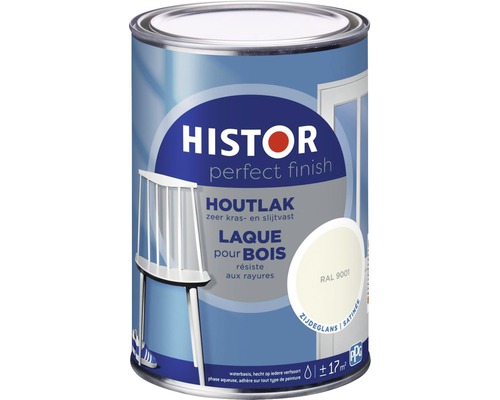 HISTOR Perfect Finish Houtlak zijdeglans RAL 9001 1,25 l Houten lak in blik, geschikt voor gebruik binnenshuis