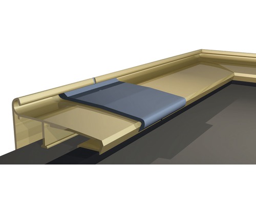 SOLOTRIM Daktrim aluminium voor EPDM 60 x 55 mm lengte 2500 mm Dakgoot hoekstuk met afdichtingstape