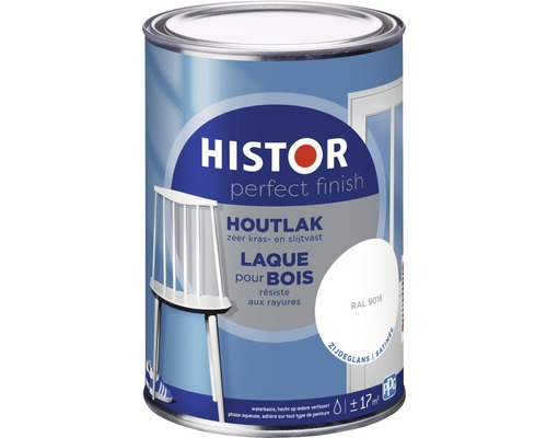 HISTOR Perfect Finish Houtlak zijdeglans RAL 9016 1,25 l