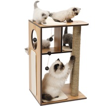 Kattenkrabpaal met meerdere niveaus, krabpaal en speelgoed voor katten