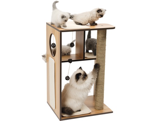 Kattenkrabpaal met meerdere niveaus, krabpaal en speelgoed voor katten