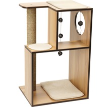Kattenkrabpaal met ligvlakken en speelgoed