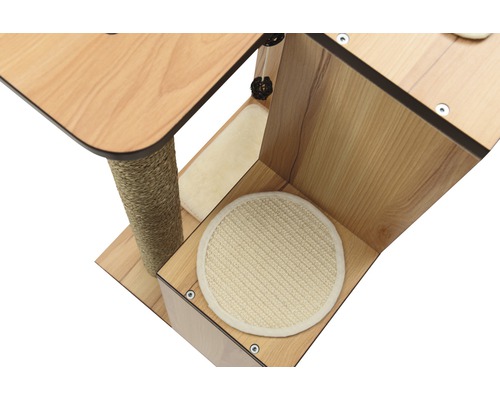 Kattenkrabpaal met krabstam en ligvlakken