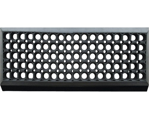 Trapmat rubber Domino zwart 25x65 cm