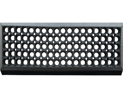 Trapmat rubber Domino zwart 25x65 cm Rubberen mat met gaten
