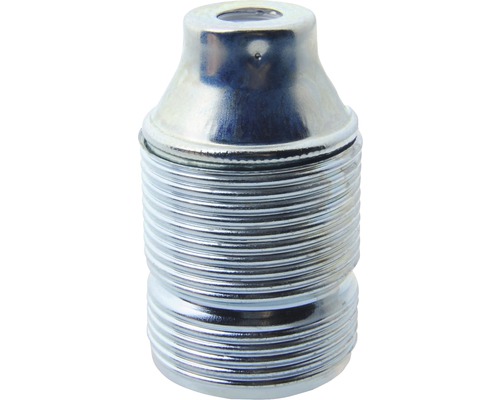 Lampfitting E27 metaal zilver (lang schroefdraad)