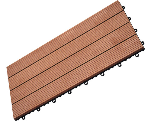 KONSTA Tuintegel kliksysteem WPC bruin 30x60 cm Terrastegel van hout-polymeer composiet met kliksysteem