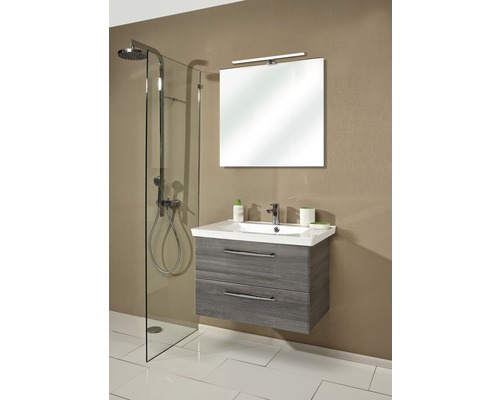 PELIPAL Badkamermeubelset Kumba met spiegel en wastafel 80 cm grafiet structuur horizontaal PELIPAL Badkamermeubelset Kumba met spiegel en wastafel 80 cm grafiet structuur horizontaal