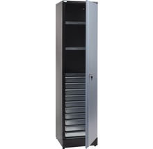KÜPPER Opbergkast 45,5 cm zilver-zwart (1 deur, 3 legplanken, 10 schuifladen)-thumb-0 KÜPPER Opbergkast 45,5 cm zilver-zwart (1 deur, 3 legplanken, 10 schuifladen)-thumb-0