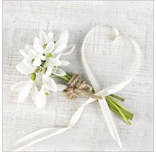 Boeket sneeuwklokjes met decoratief lint