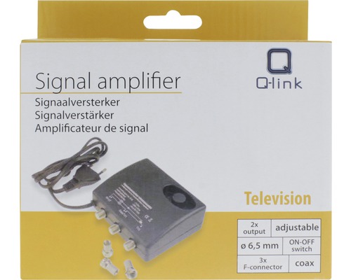 Q-link signaalversterker voor televisie-ontvangst in verpakking