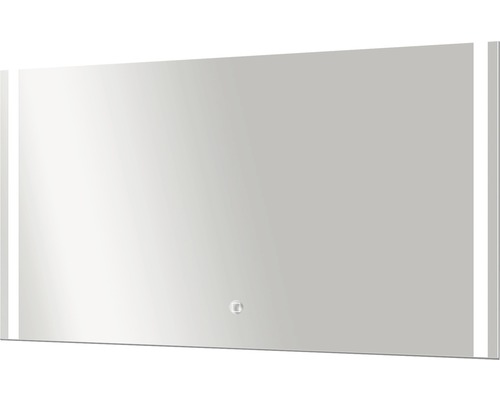 Rechthoekige spiegel met zijverlichting voor de badkamer