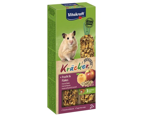 VITAKRAFT vruchten-kracker voor hamsters 2 st Vitakraft Kräcker voor hamsters met fruit en vlokken, 2 stuks