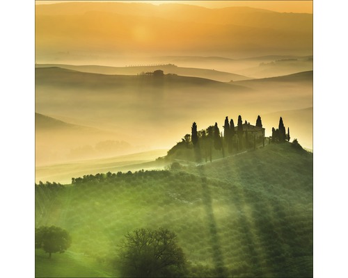 PURE LIVING Schilderij glas Toscana landscape 20x20 cm