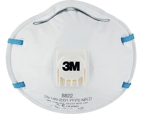 3M Fijnstofmasker voor handschuren en power tools 8822 met ventiel, 10 stuks 3M Ademhalingsmasker met uitademventiel